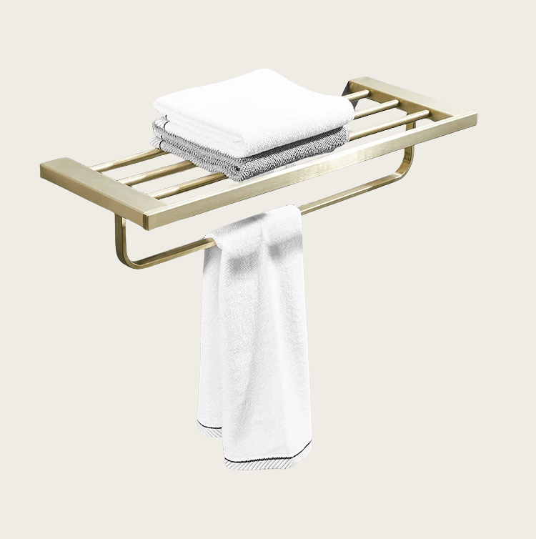 Stainless Steel Brushed Gold Bathroom Towel Rack 